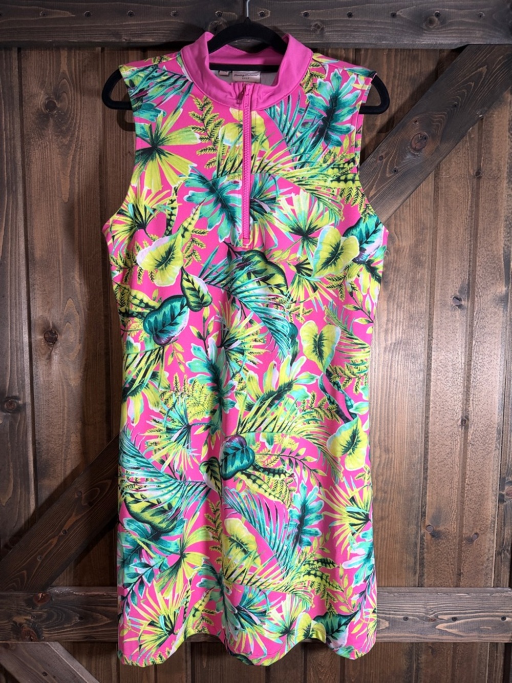 Tommy Bahama Golf  Pink Tropical Leaf Sleeveless One-Piece